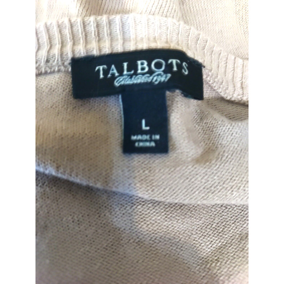 Talbots Women Sequins Snap Sweater Cardigan Long Sleeves Size L Color Tan - Picture 6 of 9